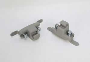 New BMW E46 3-Series Gray Sun Visor Clips Shade Hooks Grey Set 1999-2006 OEM