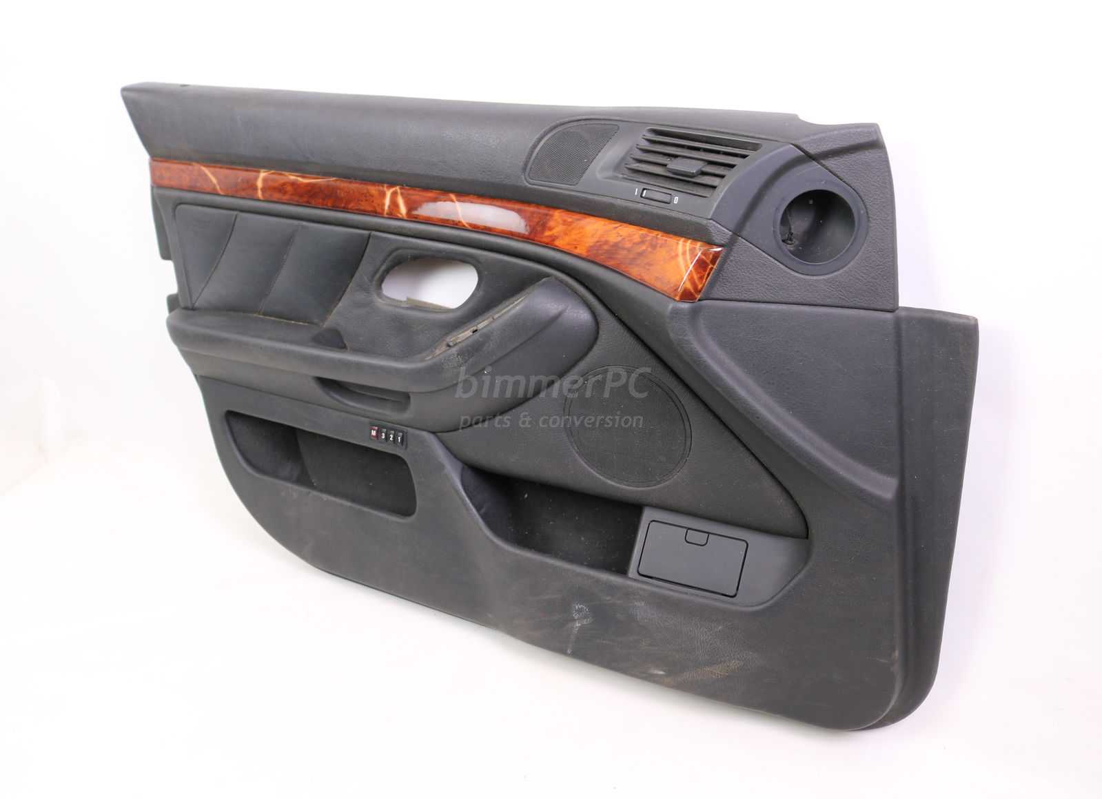 BMW E39 5-Series Black Drivers Left Front Door Panel Trim Card