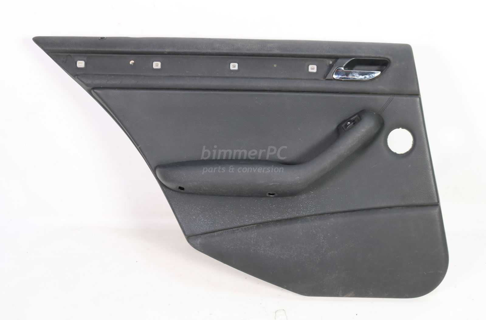 BMW E46 3-Series Black Leather Rear Left Door Panel Sedan Wagon