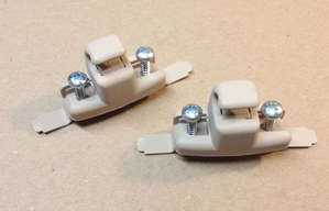 New BMW E46 3-Series Sand Tan Beige Sunvisor Clips Shade Hooks Set 1999-2005 OEM