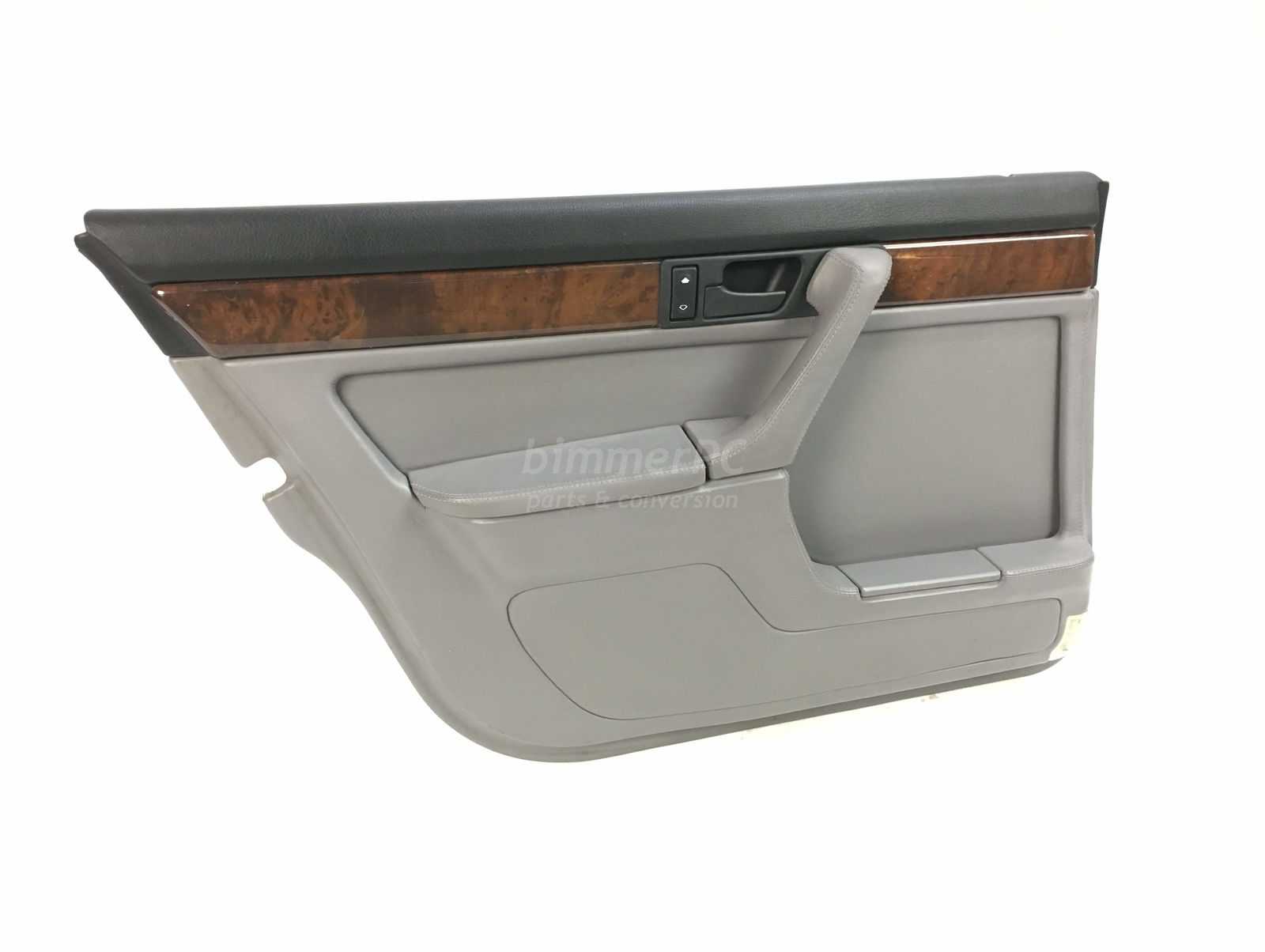 ビンテージハガキ BMW E32 750iL Left Rear Door Panel Gray Leather Wood 735iL Grey