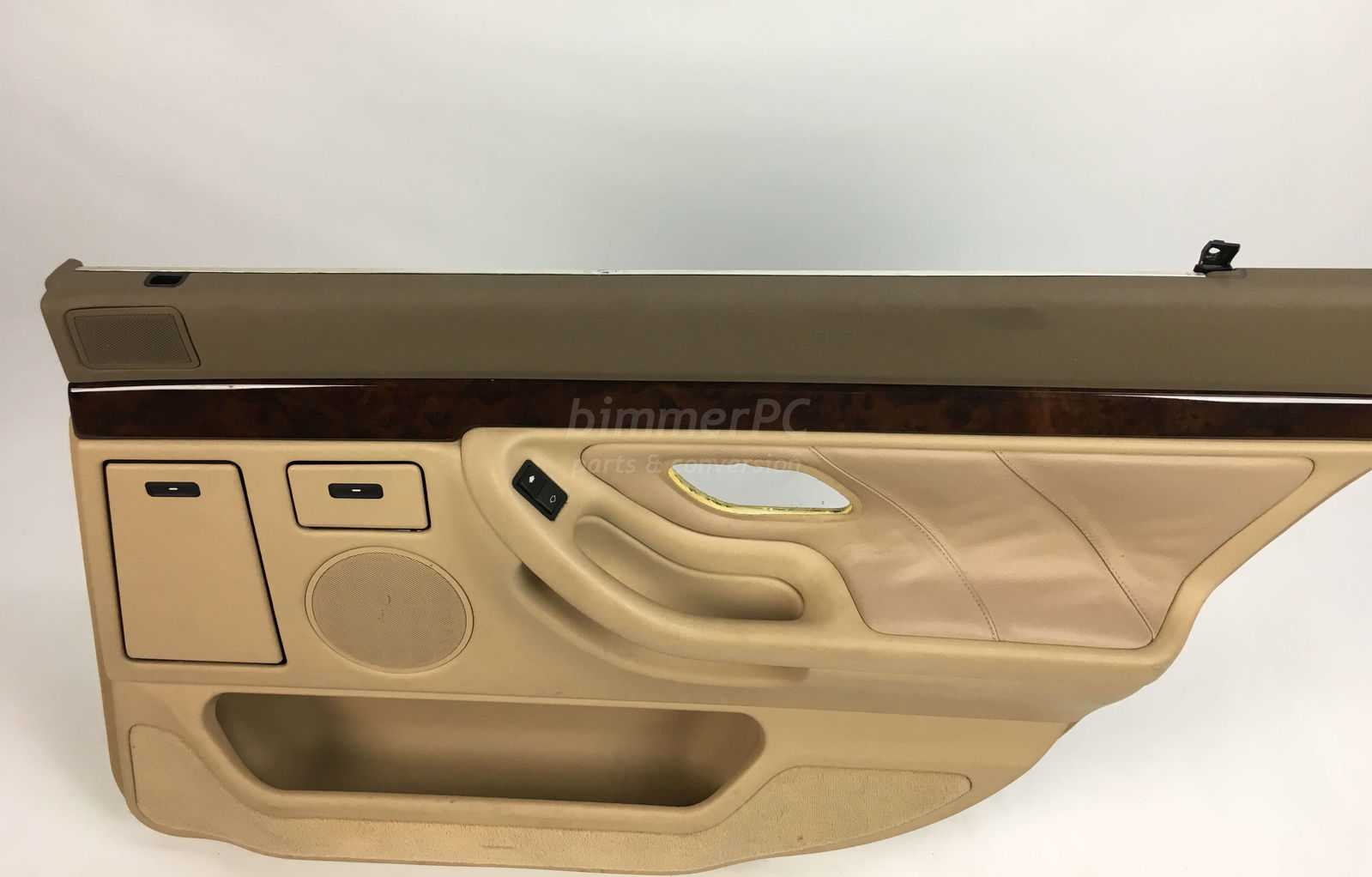 BMW E38 740iL Sand Tan Passengers Right Rear Door Panel Trim Sun Shade ...