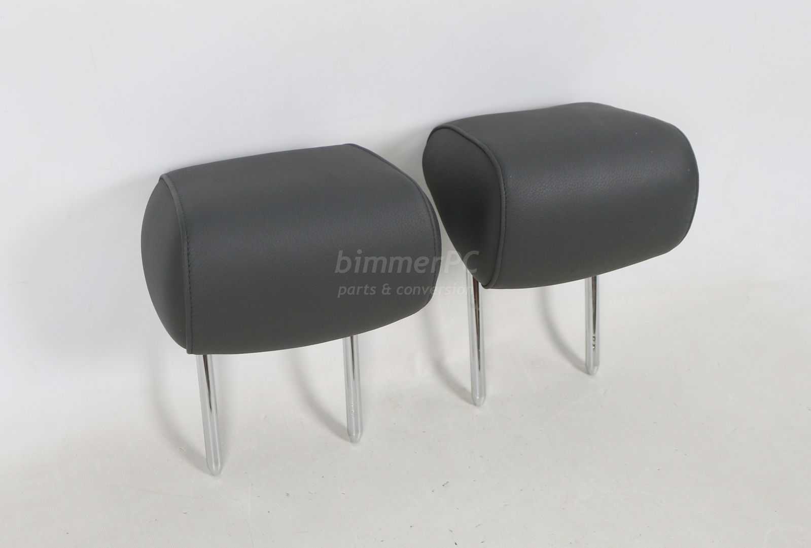 Picture of BMW 52206978245 Rear Seat Headrests Black Leather Left Right Set E92 Early for sale